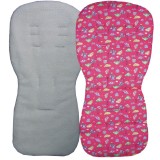 Seat Liner to fit Silver Cross Reflex, Pop or Zest Pushchairs -Red Cars / Lambs Fleece